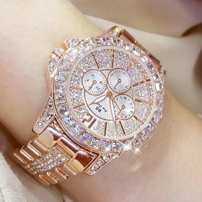 Women's Luxury Quartz Diamond Crystal Watch Rose Gold Fashion Wristwatch Gift