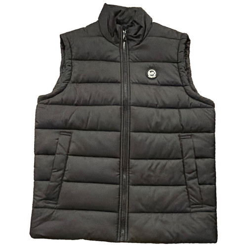 Michael Kors Men's Black Puffer Vest Full Zip Pockets Quilted Logo Size S