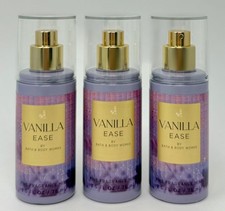 3 NEW BATH  BODY WORKS VANILLA EASE FRAGRANCE MIST SPRAY TRAVEL SIZE 2.5 OZ