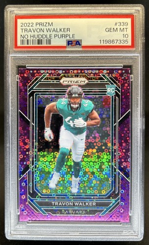 2022 Panini Prizm Travon Walker RC No Huddle Purple Rookie #/35 Jaguars PSA 10