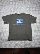Vintage VTG Y2K Quiksilver Surf Grey Shirt Mens Size Large