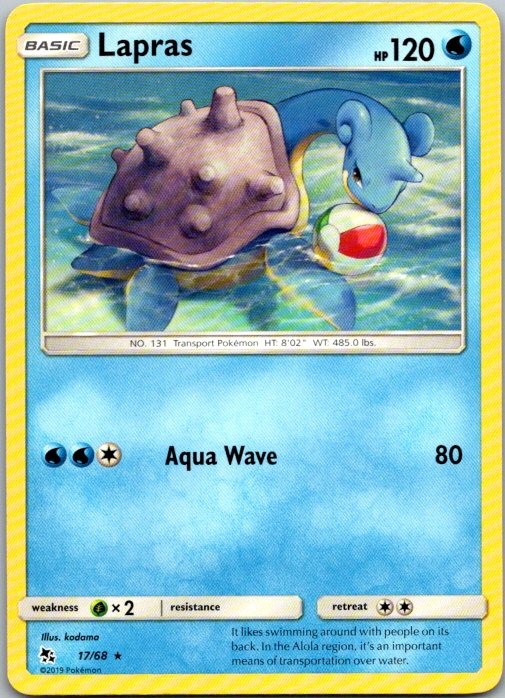 Lapras Rare Hidden Fates 17/68 NM