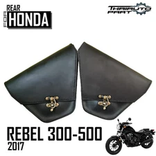 FOR FIT Honda Rebel CMX 300 500 2017-2024 Black Multipurpose Leather Bag