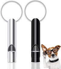 Dog Whistles for Recall,2 Pcs Dog Training Whistle for RecallSilver Black