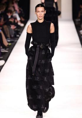 NEU Max Mara Runway Long black wool Gloves - lange schwarze Schurwollehandschuhe