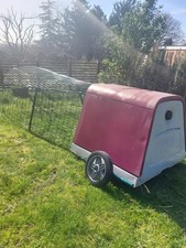 Omlet Eglu Pink Guinea Pig Rabbit Hutch with wheels 2m Run Cage and hay rack
