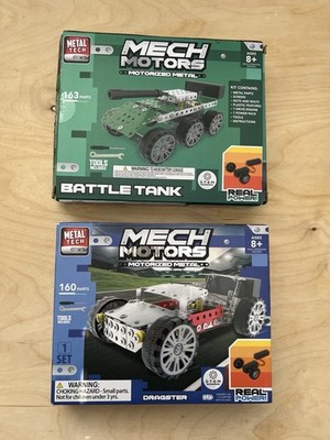 Metal Tech Battle Tank & Dragster 2 Building Sets Ages 8+