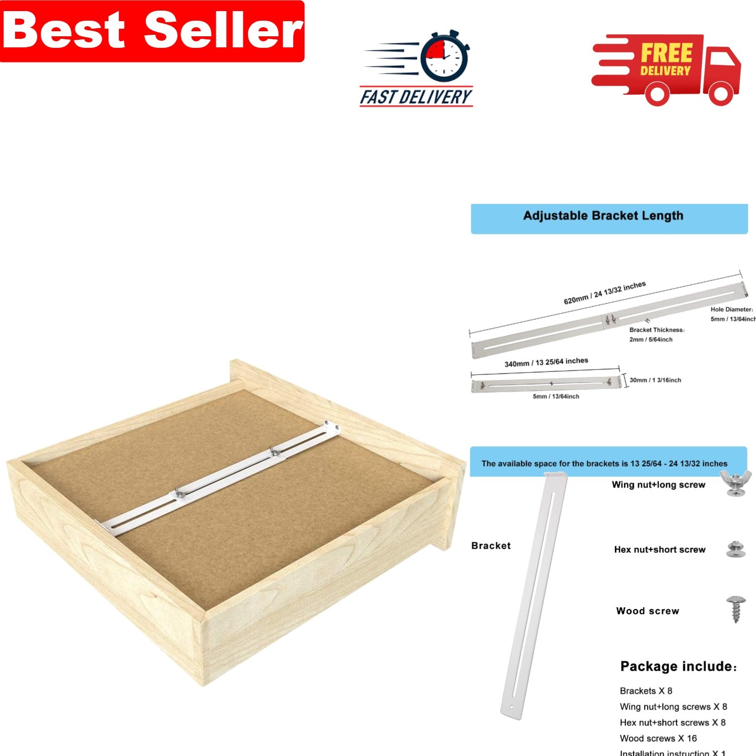 Versatile Drawer Reinforcement Kit - 4 Pack for Wooden, MDF & Chipboard Drawers