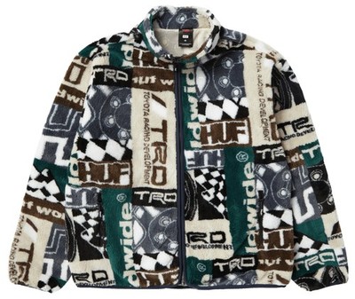 HUF Worldwide x TOYOTA RACING DEVELOPMENT TRD Sherpa Jacket Fleece Men s XL