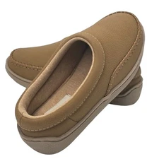 MySlippers Leather Slippers All Seasons Slip On Clogs by MyPillow Women's 5