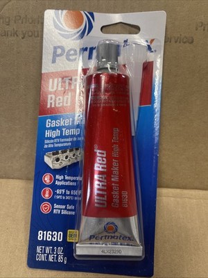 81630 Ultra Red High Temperature Gasket Maker, Non-Flammable, Non-Toxic, 3 Oz