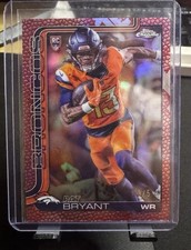2025 Topps Chrome Football Pat Bryant Red Leather Football Refractor #3/5 ROOKIE