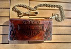 Leather Wallet Harley Davidson Mens Bifold Brown Handmade Biker Logo