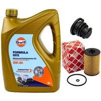 MotoröL Filter Set 5W-30 5 Liter + ÖLablassschraube FüR Audi A5 2.0 TDI 190PS