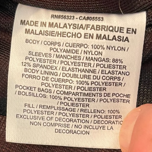 SACAI X NIKE Nike Golf Giacca Donna Taglia S Nero Grigio Full Zip Elasticizzata 725670 010