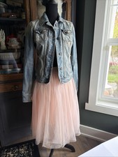 Women  s Size M Pink Peach Sheer Tutu Style Tulle Skirt