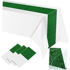 3 Pieces Plastic Golf Table Cloth Grass Table Runner Football Sports White