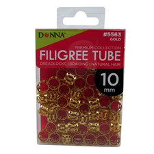 Donna Premium Collection Filigree Tube Dreadlocks for Natural Hair, 5563 Gold, 1