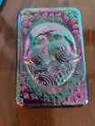 Vintage Fenton Red Carnival Glass "Love Birds" Brick Paperweight Mint