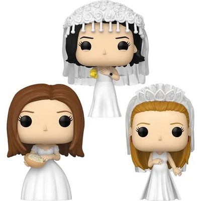 Funko POP! Friends Rachel Monica Phoebe Wedding Dress Figure Set + Protectors