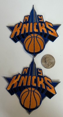 (2)-NEW YORK KNICKS VINTAGE STYLE EMBROIDERED  IRON ON PATCHES 4 x4 