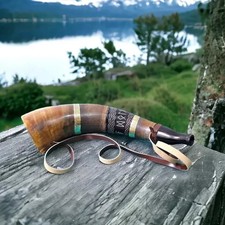 Viking War Horn Battle Trumpet 18 Inch Hand Engraved Blow Horn Gift