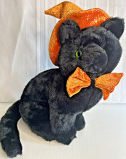 2020 Animal Alley Only At Toys R US Plush Black Halloween Cat Hat Bow Tie 14"