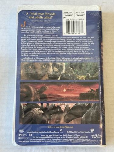Dinosaur Clamshell VHS Video Tape Disney New Sealed 2001 - Picture 2 of 6