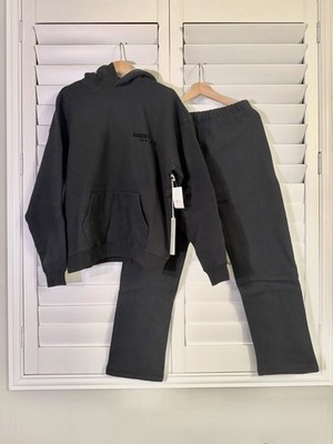 COMBO Essentials Black 2pc Hoodie & Jogger Pants Set Size MEDIUM