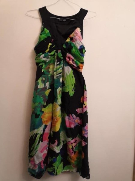 Women Monsoon Dress Multicolor Silk 36 #NK54