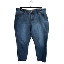 AVA  VIV Womens Jeans Plus Sz 18 Comfort Stretch Denim Skinny Mid Rise Raw Hem