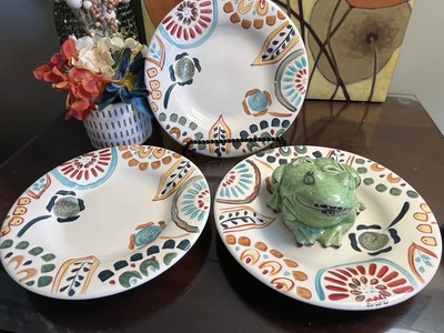 SET OF 3 - HOME - AMERICAN SIMPLICITY - ZINNIA 9'' SALAD LUNCH PLATES -