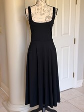 INC International Concepts Black Fit Flare Midi Dress NWOT Small Macys Sleeveles