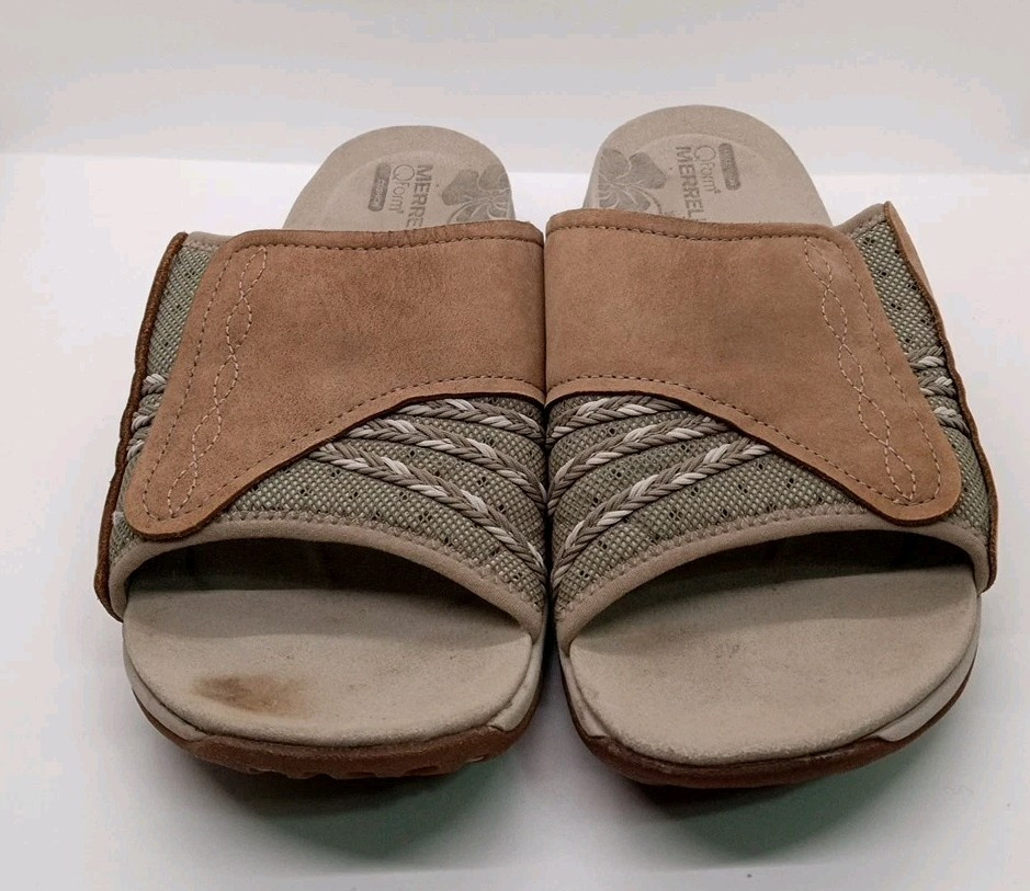 Merrell Lilyfern sandali sportivi slides donna 10 alluminio pelle marrone J89096