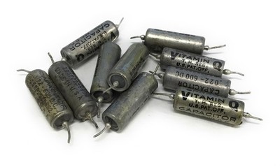 Lot of 10 Vintage Sprague Vitamin Q .022 uf 600V Capacitors Guitar Tone Caps