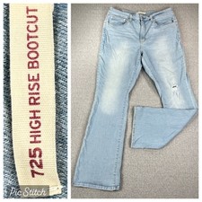 Levi's 725 High Rise Bootcut Jeans Womens 33 32X32 Light wash Blue Distressed