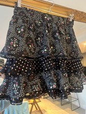 Maggin Knightsbridge black floral ruffle skirt