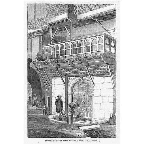 ALGERIA Fountain in the Wall of the Admiralty at Algiers - Antique Print 1858