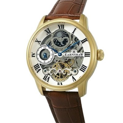 Earnsaw Longitude Sun & Moon Dual Time Automatic SS Men s Watch From Japan