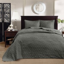 Madison Park King Quilt Bedding Set Cottage-Inspired Damask 3PC