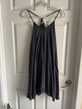 Small Entro Flowy Gray Dress Braided Tank Tunic Boho Summer Outfit Casual