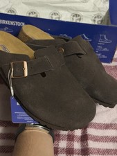 Birkenstock Boston Shearling Women's Slip-On Clogs, Suede, Brown, Size 39