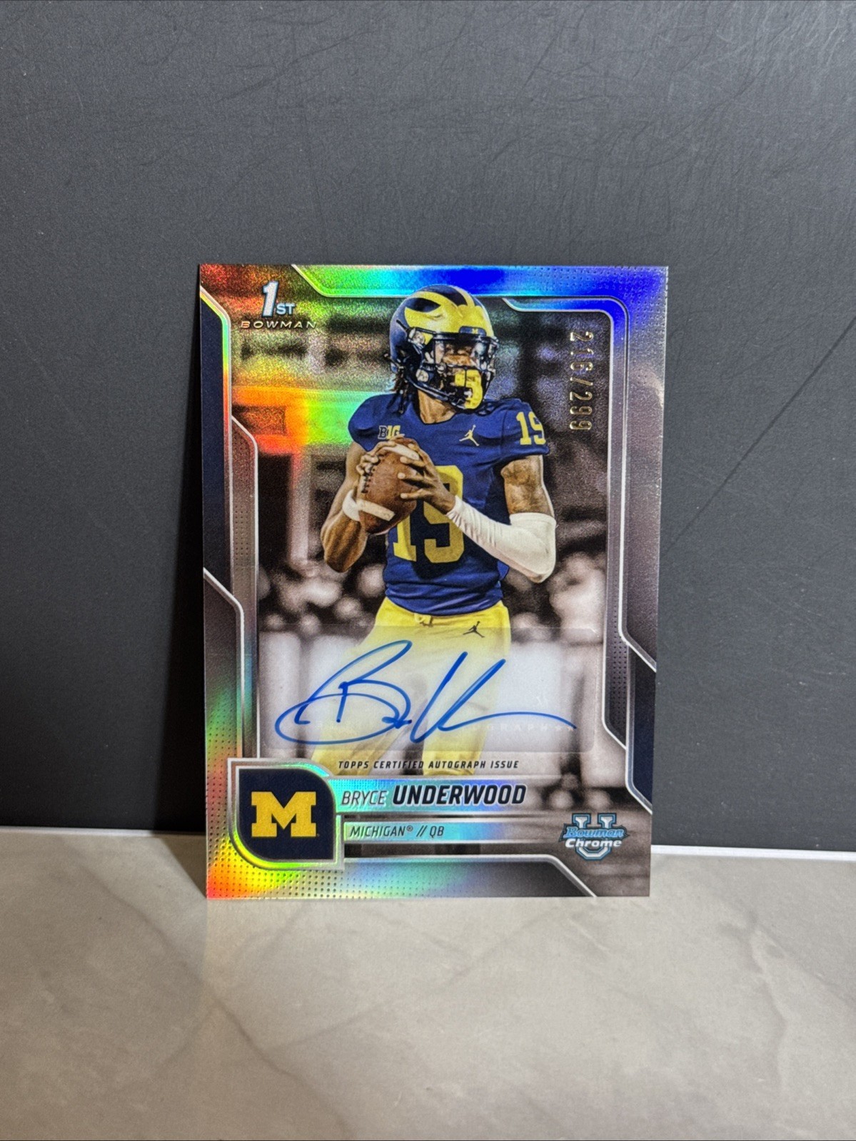 2025 Bowman Chrome U Bryce Underwood Auto 1st Refractor Auto /299 Michigan