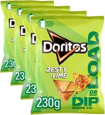 Doritos Dip or Load Zesty Lime Tortilla Chips 230g Pack of 4 Vegetarian