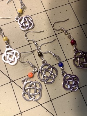 Stylish Silver  Celtic Infinity Knot Trinity Earrings colors