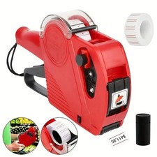 8 Digits Price Tag Gun with 5500 White Sticker Labels and Extra 1 Inker Machine