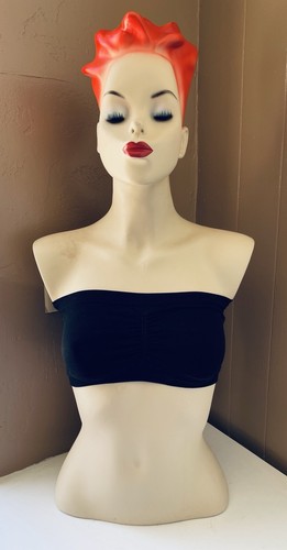 Black Stretch TUBE TOP Bandeau Bralette O/S - Picture 3 of 8