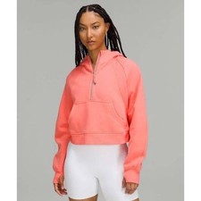 Lululemon Scuba Oversized Half-Zip HoodieRaspberry Cream orange coral crop M/L
