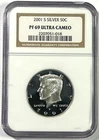 2001s Kennedy Silver Proof Half Dollar PF69 Ultra Cameo NGC