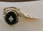 10K-FTJ Stamped: Black Onyx, Tested Diamond Center Stone; Size 5.75 Ring, 4.87gr — photo 6